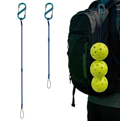 2PCS Pickle-Line, Pickleball Holder, S-Hook Pickleball Steel Cable Long + Short, Pickleball Storage Rope with Upgraded Dual-Opening Clip to Bag or Fence, Easy & Tidy Ball Keeper(Balls Not Included)