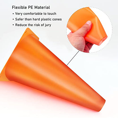 Cones Sports 9 Inch, 15 Pack Training Cones for Soccer Practice, Agility Field Cone Set for Drills Football Basketball, Plastic Cones for Outdoor Indoor Games