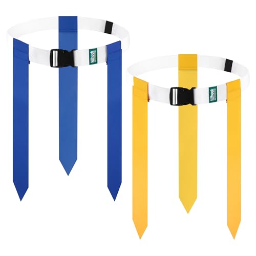 Flag Football Belts, 10/14 Player White Flag Football Sets for Youth, Kids and Adults Team Sports Training Games - color: Yellow and Blue