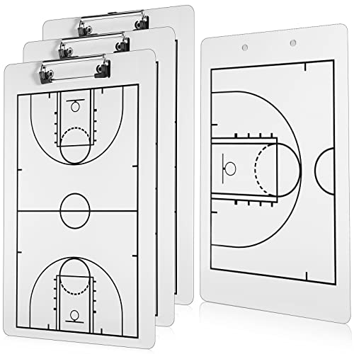 Jerify 3 Pcs Basketball Clipboard for Coaching Double Sided Basketball Senior Night Dry Erase Board for Coaches 13.78 x 8.7 in Coaching Board Sports Whiteboard Marker Clipboard