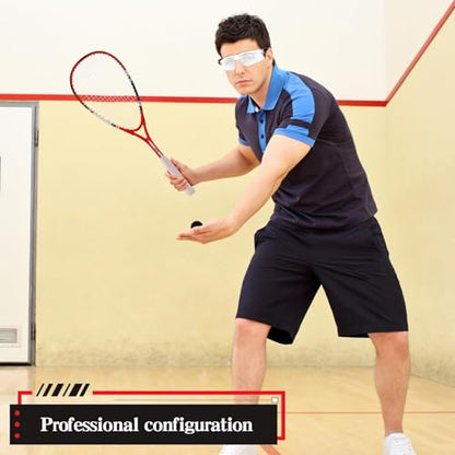 2 Pack Beginner Squash Racquet Set Includes Racquets with Racket Bags Anti Fog Goggles Cases Blue Dot Ball Indoor Gym Sports for Beginners Novice Training Recreational Play - color: Red