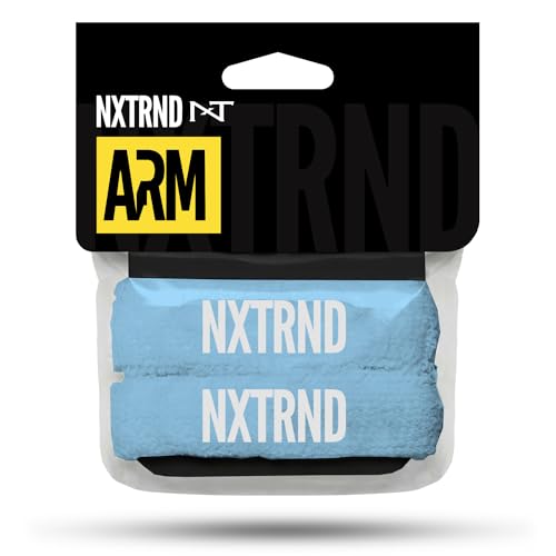 1 Pair Nxtrnd Bicep Bands, Sweat-Absorbent Arm Sweatbands, Football Accessory - color: Columbia Blue