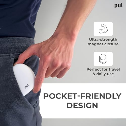 PUL Retainer Case for Invisalign & Clear Aligners - Slim Clear Aligner Case with Secure Magnetic Closure - Travel Retainer Holder for Invisalign Accessories, Mouth Guards & Dentures - White