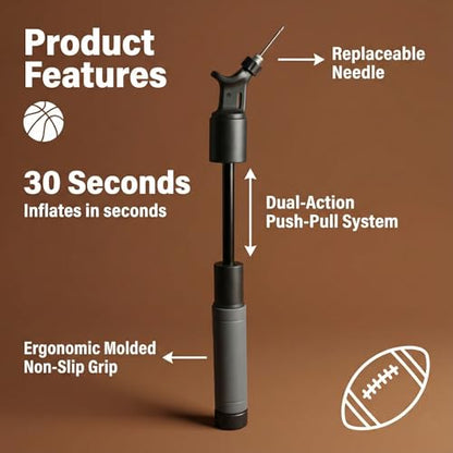 Air Pump for Sport Balls,Soccer Pump,Basketball air Pump,Football Pump,Sports Excercise Ball Pump for vollyball with Needles 6PC