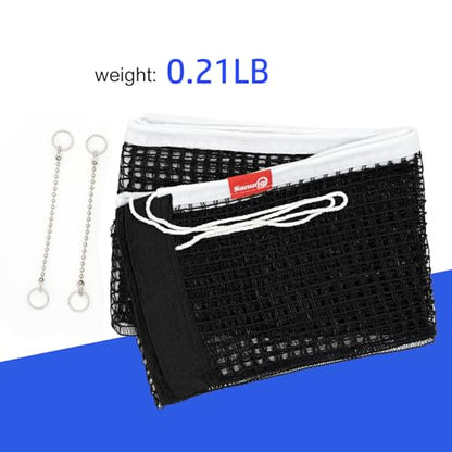Sanung C-Y1 Table Tennis Net, 2 Pieces High Stretch Foldable Ping Pong Net with 4 Chains Adjust Tension Height, Compatible with Any Standard Size Desktop for Indoor Outdoor Use