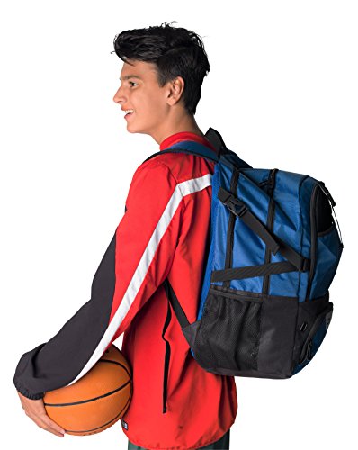 Athletico National Soccer Bag - Backpack for Soccer, Basketball & Football Includes Separate Cleat and Ball Holder - color: Blue