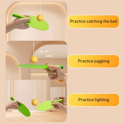 Hanging Table Tennis Trainer Portable Set, 1 Pcs Trainer 6 Balls & 2 Pcs Trainer 12 Balls Door Pong Game for Kids with Racket and Balls, Adjustable Hanging Table Tennis Trainer - color: 5 Balls & 1 Trainer