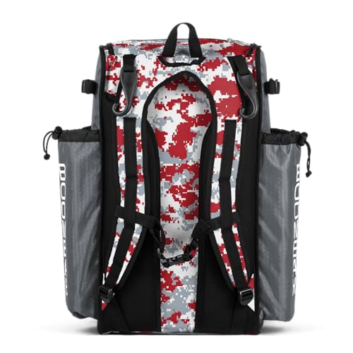 Boombah Superpack Bat Pack - Backpack Version (no wheels) - Holds 4 Bats - Camo Series - Multiple Color Options - color: Gray/Red