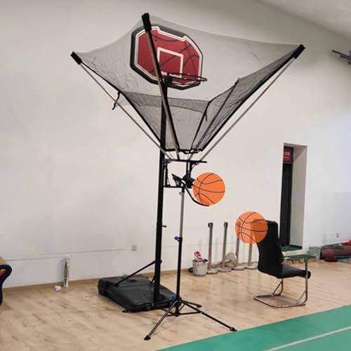 Basketball Shooting Machine Adjustable Basketball Shot Returner, Large Basketball Hoop Return Attachment, Professional Basketball Rebounder Net Return System, Indoor Outdoor Use