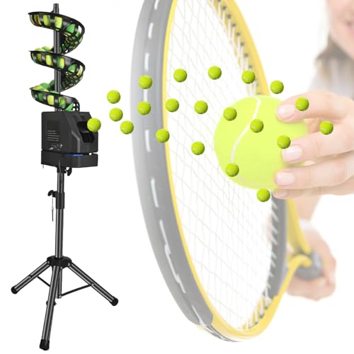 Automatic Tennis Ball Machine, Portable Remote Control Tennis Ball Server Machine, Adjustable Height (60~105cm) & Angle, Smart Ball Thrower