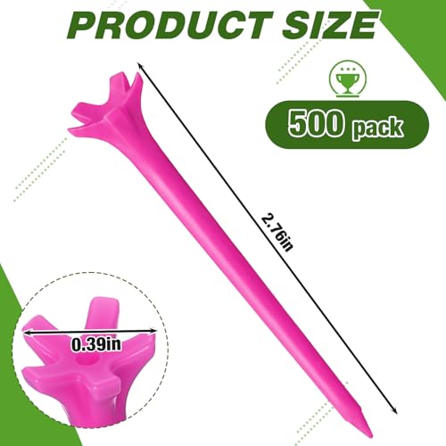 Soulchen 2 3/4 Inch Inch Golf Tees - 5-Prong Curved Design for Longer Drives Low Spin & Low Friction Plastic Tees Durable Bulk Tee with Optimized Shaft Strength for Driving Range