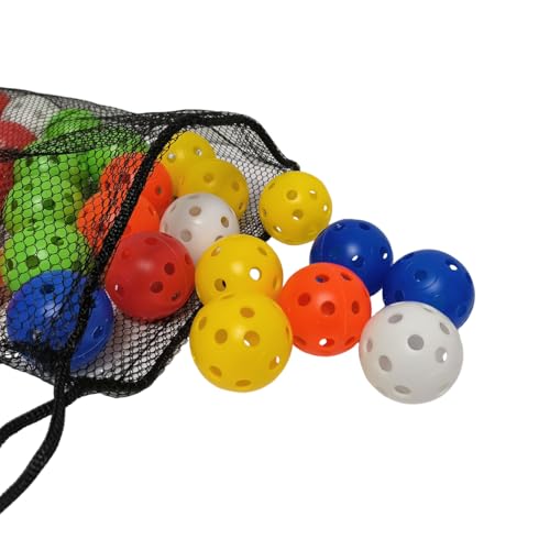 20 Pack Perforated Golf Practice Balls, Lightweight Plastic Golf Training Balls for Indoor Outdoor Lawn Use, Multiple Colors Available