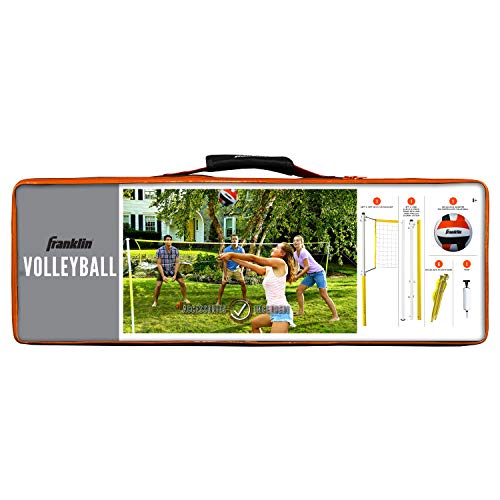 Franklin Sports Outdoor Volleyball Net Sets - Beach + Backyard Portable Volleyball Net with Poles - Complete Outdoor Volleyball Sets with Net + Volleyball Included
