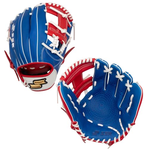 SSK Z5 Craftsman Infield Baseball Glove – 11.25” - 11.5” - 11.75” - 12” – Right & Left Hand Throw - color: Royal/White/Red, size: 11.5" - Left Hand Throw