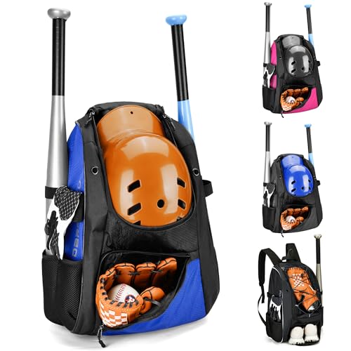 DAREKUKU Youth Baseball Backpack, Softball Bag for Boys & Girls, Breathable T-Ball & Baseball Equipment & Gear