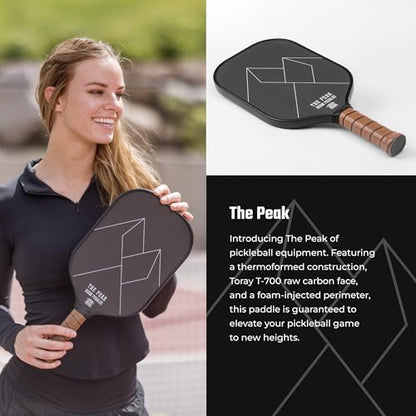 Bison Paddles: Thermoformed Carbon Fiber Pickleball Paddle - Professional Grade Construction for Maximum Spin and Power | Paddle Tuning Kit Included - color: The Peak