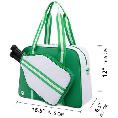 ROYALFAIR Pickleball Tote Bag for Women Men Large Capacity with Paddle Cover Pocket and Adjustable Shoulder strap