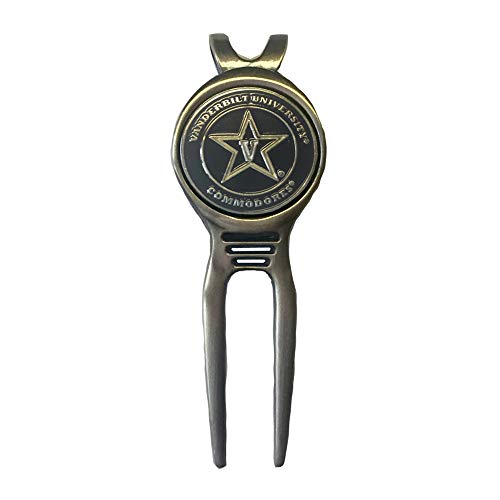 Divot Repair Tool Removable Magnetic Ball Marker-Best Divot Fixer - style: VANDERBILT COMMODORES
