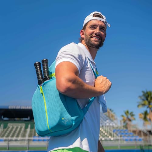 Swinton Pickleball Bag for Women and Men – Stylish Pickleball Backpack | Lightweight, Water-Resistant Pickleball Paddle Bag | Unisex Pickleball Bags with Space for Paddles, Balls & Accessories - color: Light Blue