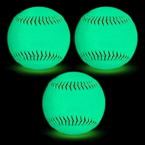 Baseballs, Practice Baseballs, Baseball for Youth Teenager/Adults Players Training Ball, Safe Throwing for Indoor/Outdoor, Batting Practice - color: Glow in The Dark Box of 3