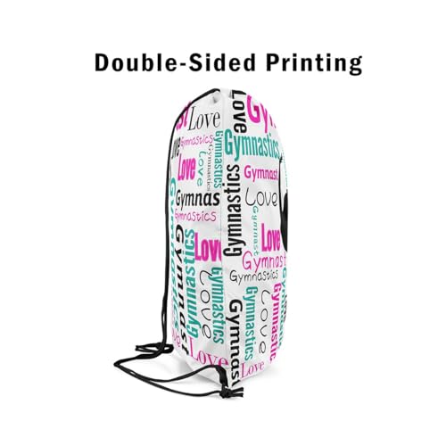 Castle Fairy Gymnastics Drawstring Backpack Gymnastics Lovers Sackpack for Beach Swimming Pool Cheerleading Draw String Bags Waterproof Sports Gym - color: Pink 8
