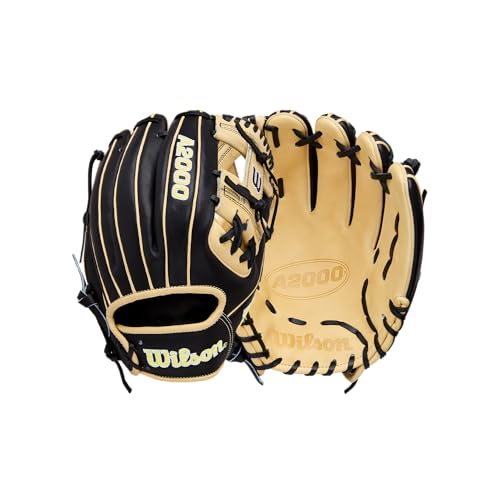 Wilson | 2026 | A2000 Classic | Baseball Gloves + Mitts | Sizes 11.5" - 12.75" | Right + Left Hand Throw | Multiple Styles - color: Black/Blonde, size: Infield - 11.5"