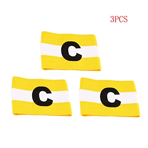 COMOK Football Soccer Elastic Captain Armband Basketball Player Bands for Kids and Youth, 3 Pack