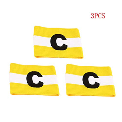 COMOK Football Soccer Elastic Captain Armband Basketball Player Bands for Kids and Youth, 3 Pack