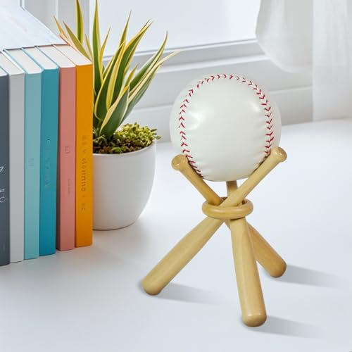 Baseball holder Wooden baseball display holder Ball display bat Wooden holder show center piece table for baseball enthusiasts.(3 Pack)