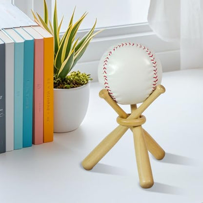 Baseball holder Wooden baseball display holder Ball display bat Wooden holder show center piece table for baseball enthusiasts.(3 Pack)