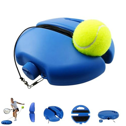 HISKI Tennis Balls Training Baseboard, Tennis Rebounder with Weighted Base, Tennis Trainer Balls with String, Tennis Trainer Rebound Ball Set, Solo Practice Reaction Kit/Ball - color: Blue*1PC