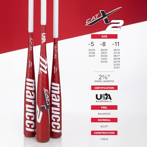 Marucci CATX2 Senior League Bat, 2 5/8" Barrel, -5, -8, -11 Drop, USA Baseball, Balanced - size: 30" / 19 oz, style: -11