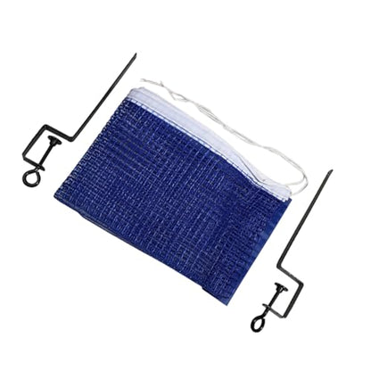 Portable Table Tennis Net Rack Set with Polyester and Metal Easy Setup Post and Net Combo for Indoor Outdoor Use Office Dining Classroom Tables Blue