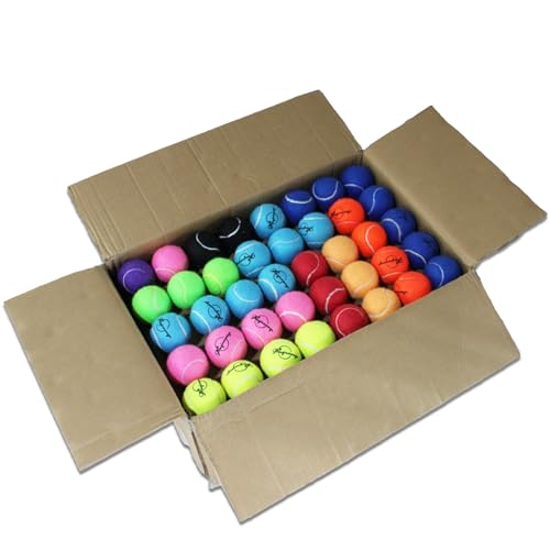 Magicorange Tennis Balls, Advanced Training Tennis Balls Practice Balls, Pet Dog Playing Balls, Come with Mesh Bag for Easy Transport, Good for Beginner Training Ball - color: Colorful, size: 120 Pack