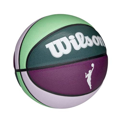 WILSON WNBA Heir Series Basketballs - Women's Official, Size 6-28.5" - color: Purple/Turquoise