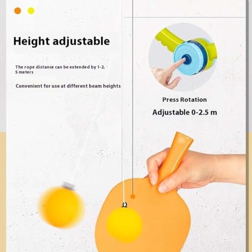 Door Pong Ball Game, 2025 Hanging Table Tennis Trainer Portable Set with Racket and Balls, Adjustable Hanging Table Tennis Trainer Exerciser for Kids.