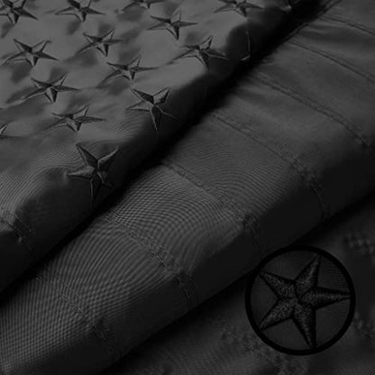 All Black American Flag | 3x5 Ft | Long Lasting US Flag, Made From 210D Polyester, Embroidered Stars, Sewn Stripes, Brass Grommets, Vivid Color, Outdoor/Indoor - color: Black 3x5 Ft