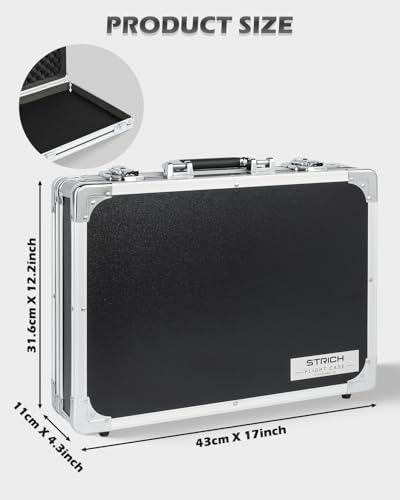 STRICH Guitar Pedal Case, 17" x 12.20" x 3.94" Aluminum Locking Effect Pedal Case with Mounting Tape, Compatible with Single Pedals & Multi-Effects - size: STANDARD (17" x 12.2" x 3.9")