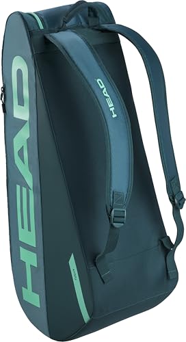 HEAD Tour Racquet Bag M (6R) Tennis Bag - Holds Up to 6 Racquets, CCT+ Climate Control Technology, 2 Main Compartments, Shoe Pocket & Backpack Carry System - color: Green