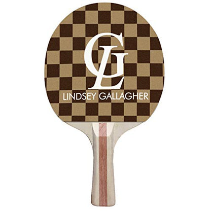 Infusion Table Tennis Paddle and Balls Gift Box Set - color: Maroon/Tan Checkerboard