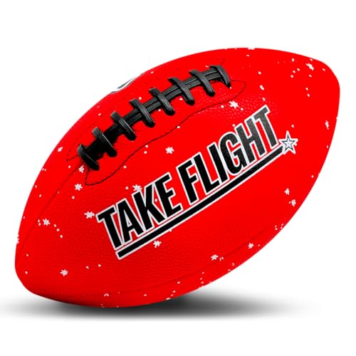 TAKE Flight Flag Football, Official Game Ball (ECO-Leather) - color: ROYAL RED, size: YOUTH (SIZE 7)