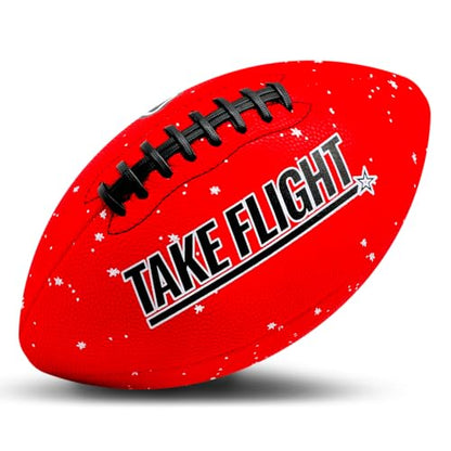 TAKE Flight Flag Football, Official Game Ball (ECO-Leather) - color: ROYAL RED, size: YOUTH (SIZE 7)