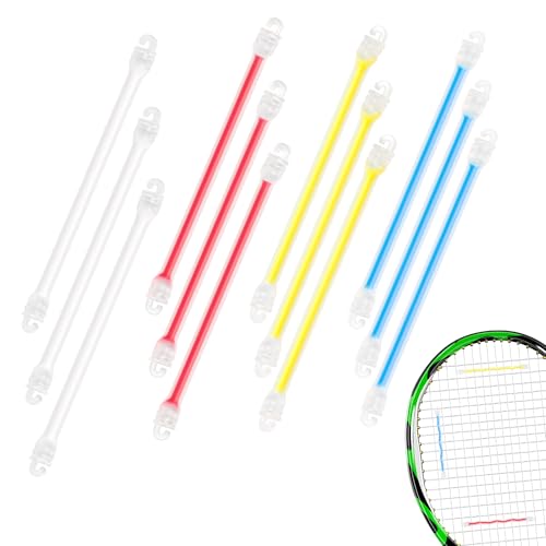 12Pcs Tennis Racket Dampener, Tennis Sport Racket Shock Absorbers to Reduce Vibration, Tennis Racquet Vibration Dampener, Sports Favors Racquet Accessories for Tennis Player (4 Colors)