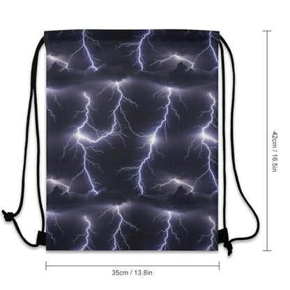 Sports Drawstring Bag Gym Sackpack Waterproof String Backpack for Running Training Fitness Men Women Unisex, Lightning Flash Pattern Bags - color: Picture (369)