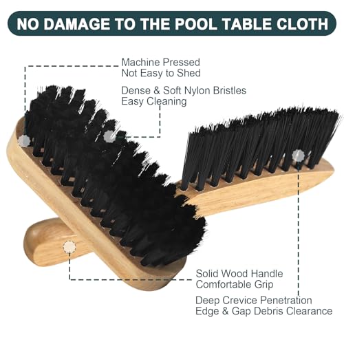 Foam Billiard Tables Cleaner Spray with 2 Pool Table Brushes, 1 Static Gloves, 1 Cloth - Essential Pool Table Cleaning Kit & Billiards Pool Table Accessories Kit for Billiards Players