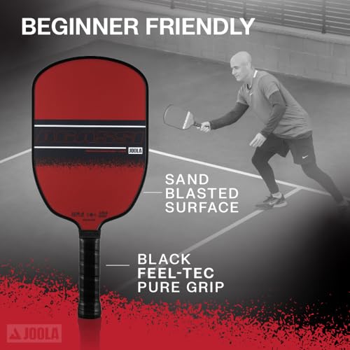 JOOLA Agassi GRAF Champion 12mm Pickleball Paddle - Sandblasted Pickleball Racket Increases Spin & Control - Agassi Shape with Extended Sweet Spot - UPA-A Certified - USAP Approved - NFC Chip Enabled - color: Single | 12mm Fiberglass | Agassi Champion