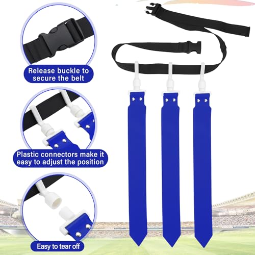 Junkin 6/8/10 Players Flag Football Sets Adjustable Football Belts and Flags for Youths Teens Kids Adults Players Sports Team - color: Dark Blue
