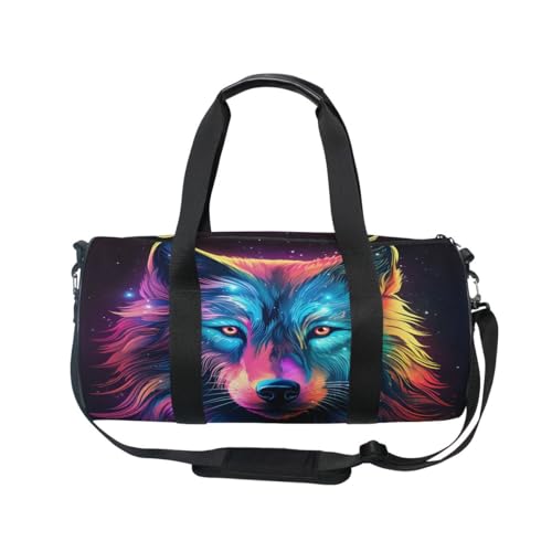 Sports Gym Travel Duffle Bag Wolf Luggage for Men and Women - color: Wolf