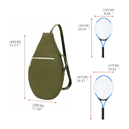 TOURBON Neoprene Padded Tennis Racket Bag Protector Cover Case with Zipper Pocket, Sports Backpack Sling Bag for Men Women