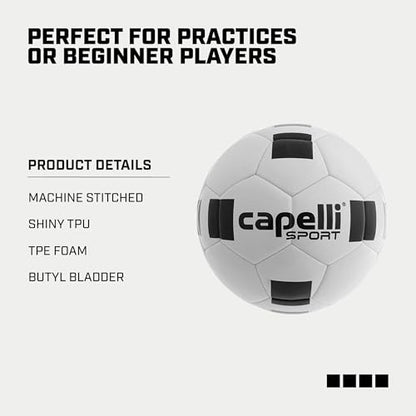 Capelli Sport Soccer Ball Sizes 4, 5 and Mini for Training, Practice Drills and League Play, Youth and Adult
